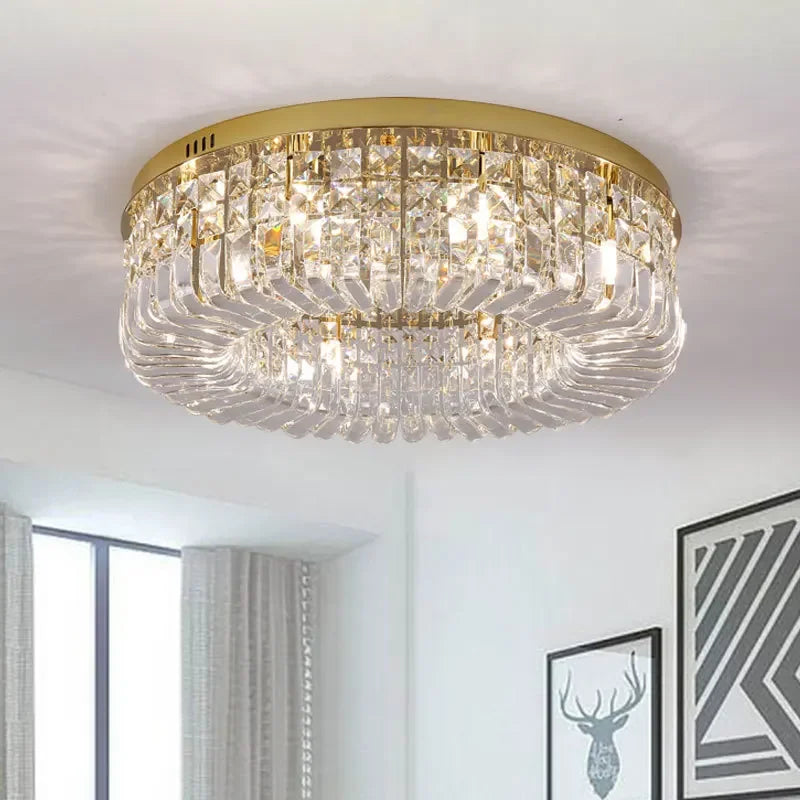 Modern Crystal Ceiling Light - Gold & Silver Chandelier, Nordic LED Suspension Luminaire for Living, Dining, and Bedroom