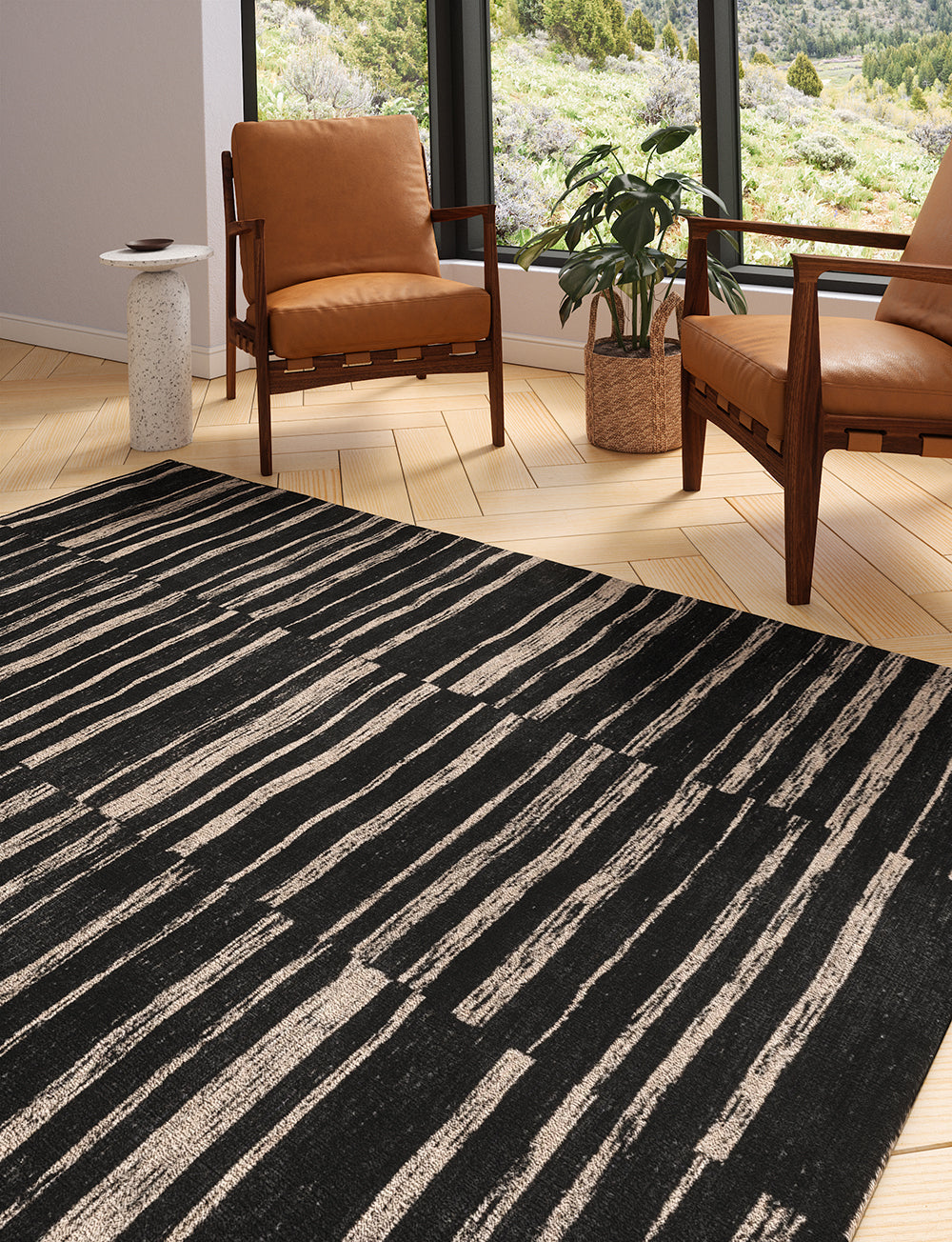 Sahara Black & Natural Rug 