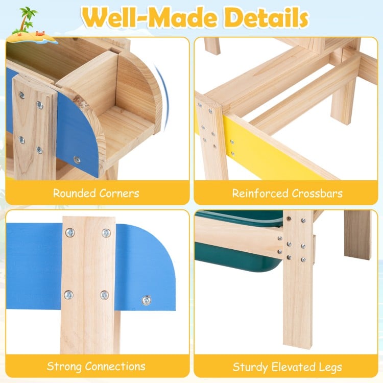Sand and Water Table for Toddlers with 2 Water Basins