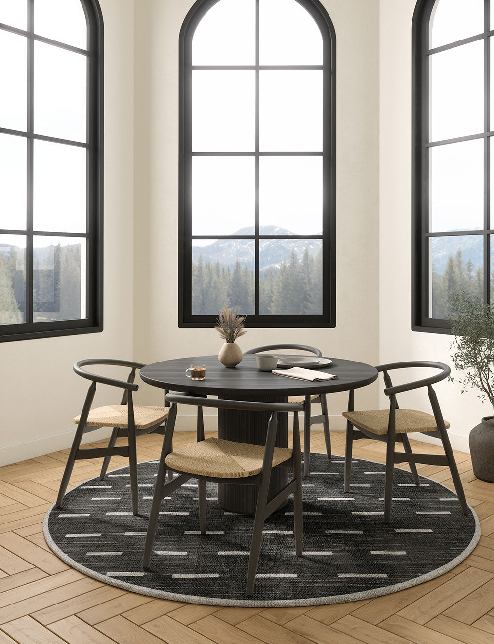 Sando Black Grey Rug 