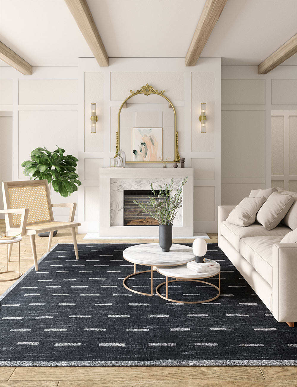 Sando Black Grey Rug 