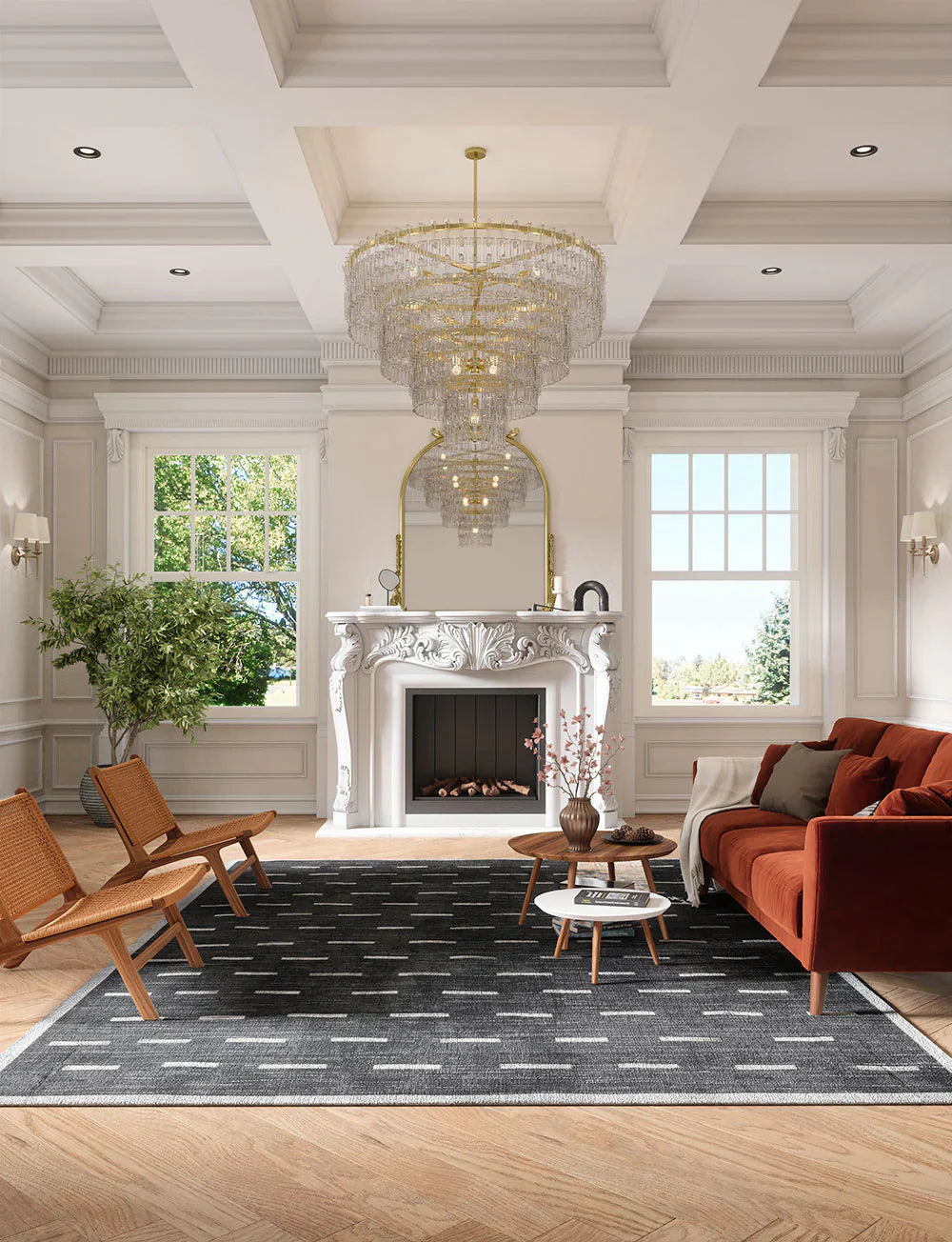 Sando Black Grey Rug 
