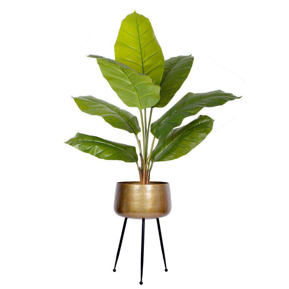Sara - Brass Planter With Black Legs 
