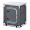 Outsunny Camping Kitchen Station, Aluminum Camping Table Cook Cupboard with 2-Shelf and Carrying Bag for BBQ Party Picnics, Grey