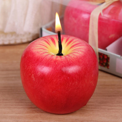 Home Red Apple Shape Modeling Techniques Scented Candles Apple Decorations Birthday Christmas Party Fruit Candles Decoration 