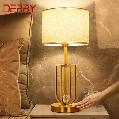 DEBBY Modern Touch Dimming Table Lamp – Vintage LED, Creative Crystal, Simple Desk Light for Home Living Room and Bedroom 