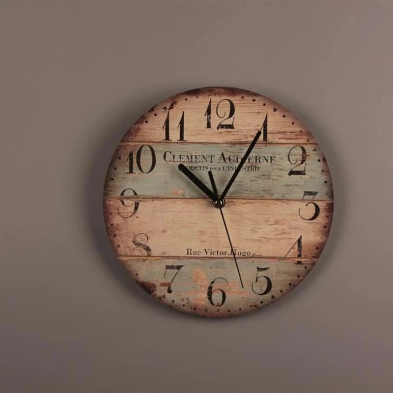 Wall Wooden Clock – Brief Design Silent Wall Decor for Home, Café, Office, 9-Inch Large Wall Art (23cm)