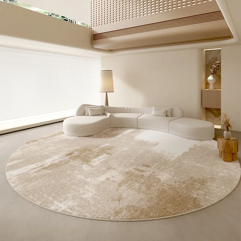 Wabi Sabi Style Cream Carpet Large Size Round Living Room Carpets Abstract Sofa Bedroom Rug Soft Comfortable Coffee Table Rugs