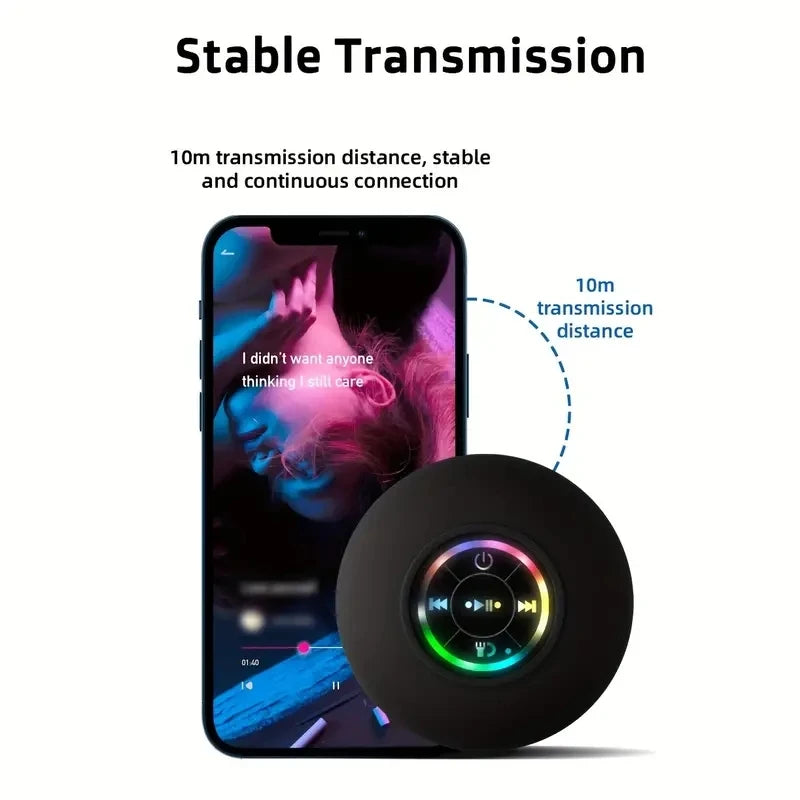 Bluetooth Portable Waterproof Speaker – Compact Bathroom Speaker with Suction Cup 