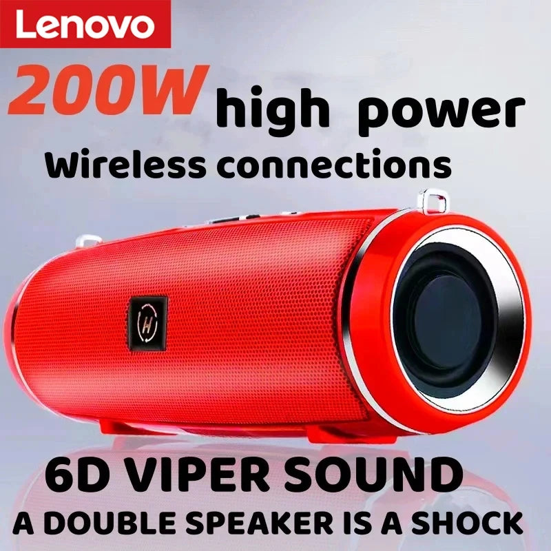 Lenovo 200W Portable Bluetooth Speaker - Clear Stereo Sound, IPX7 Waterproof, Outdoor HIFI Wireless Bluetooth Speaker