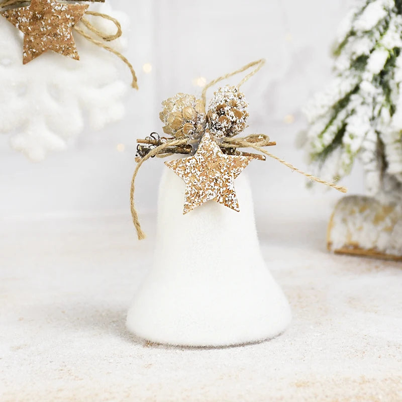 1/2pcs White Christmas Ball Snowflake Water Drop Bell Christmas Tree Ornament Xmas Hanging Pendants for Home Decor New Year Gift 