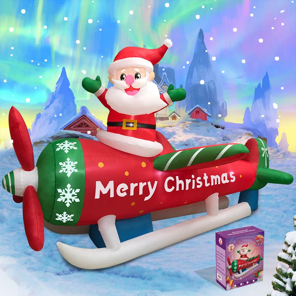 New Christmas Santa Claus Inflatable Decoration for Home Outdoor Xmas Elk Pulling Sleigh Snowman Decor Yard Garden Party Arch 