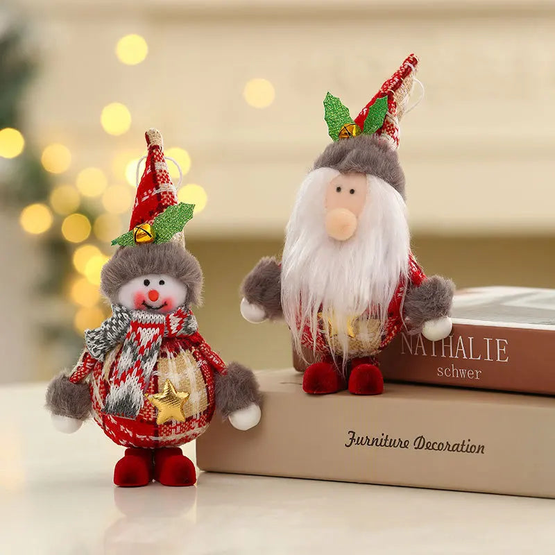 Christmas Dolls Santa Claus Snowman Deer Toys Xmas Figurines Home Decoration Christmas Gift Kids Ornament Happy New Year 2023 