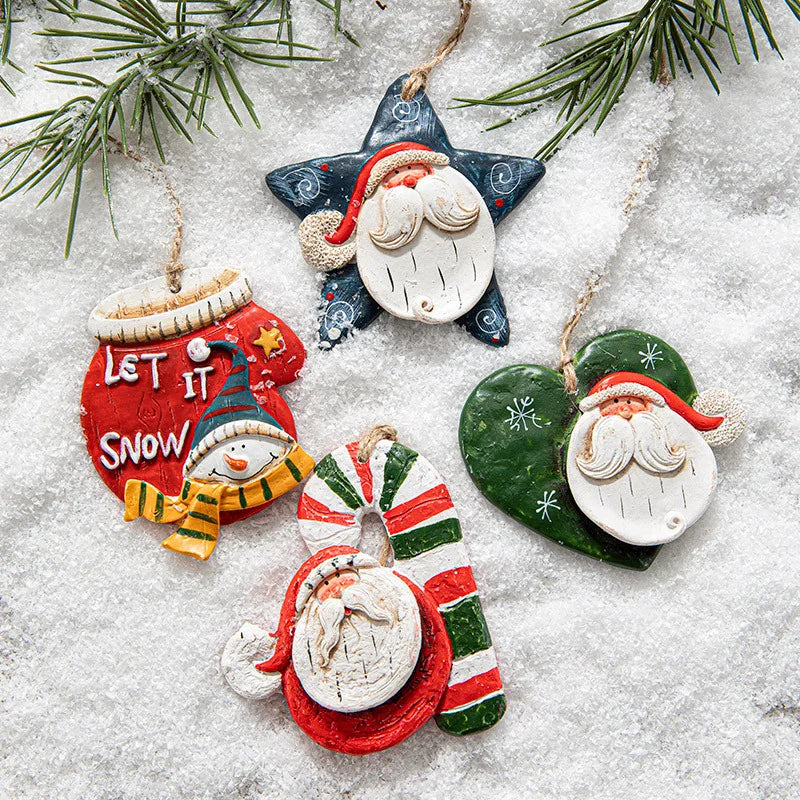 2022 Navidad Christmas Resin Santa Claus Pendant Christmas Tree Ornaments Christmas Decorations for Home 2023 New Year Gift 