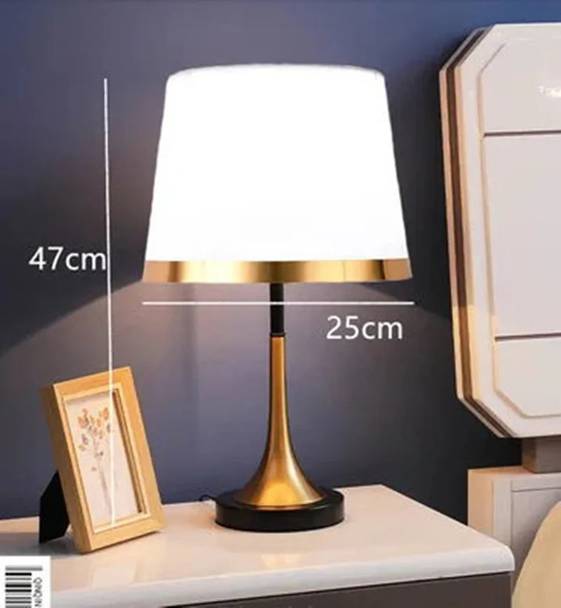 Vintage Table Lamp – Nordic Nightstand Light with Cloth Lampshade, LED Bedside Decor for Bedroom, Desk Lamp, Atmosphere Light