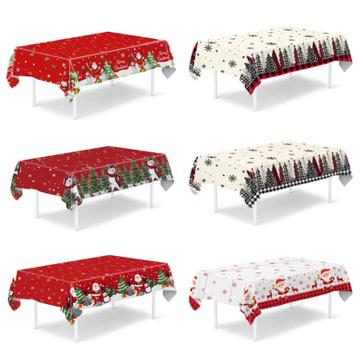 Santa Claus Elk Deer Tablecloth Merry Christmas Decors for Home 2024 Table Cover Xmas Ornament Navidad Natal New Year Gift 2025 