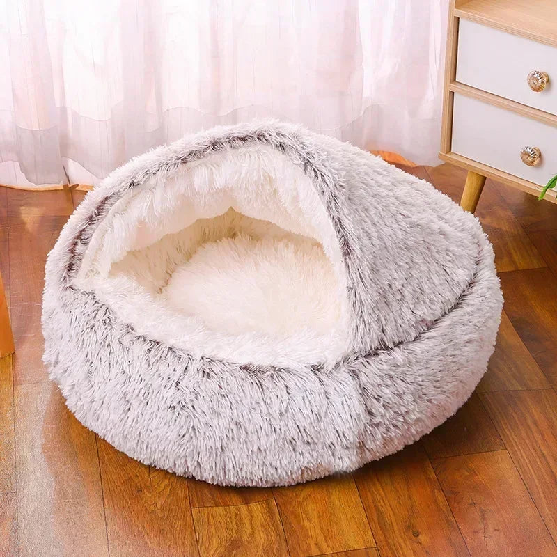 winter dog Plush Round Bed Pet Mattress Warm Soft Comfortable Basket Cat Dog Sleeping Bag Nest for Small Dogs Medium dogs cat 