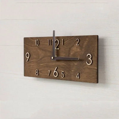 Retro Rectangular Wooden Wall Clock – Creative Home Decoration, Quartz Wall Hanging Watch for Living Room and Office 