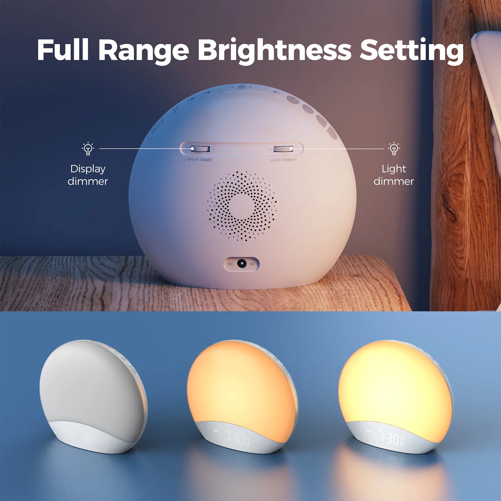 Wake Up Light Alarm Clock – Sunrise Simulation, Sleep Aid, Nightlight, Sleep Timer, Ideal for Kids and Heavy Sleepers 