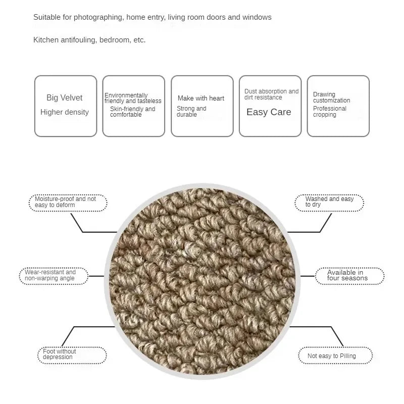 luxury Handmade Popular Simple Stitched Sisal Carpet Living Room Coffee Table Study Tea Restaurant Hemp Door Mat 