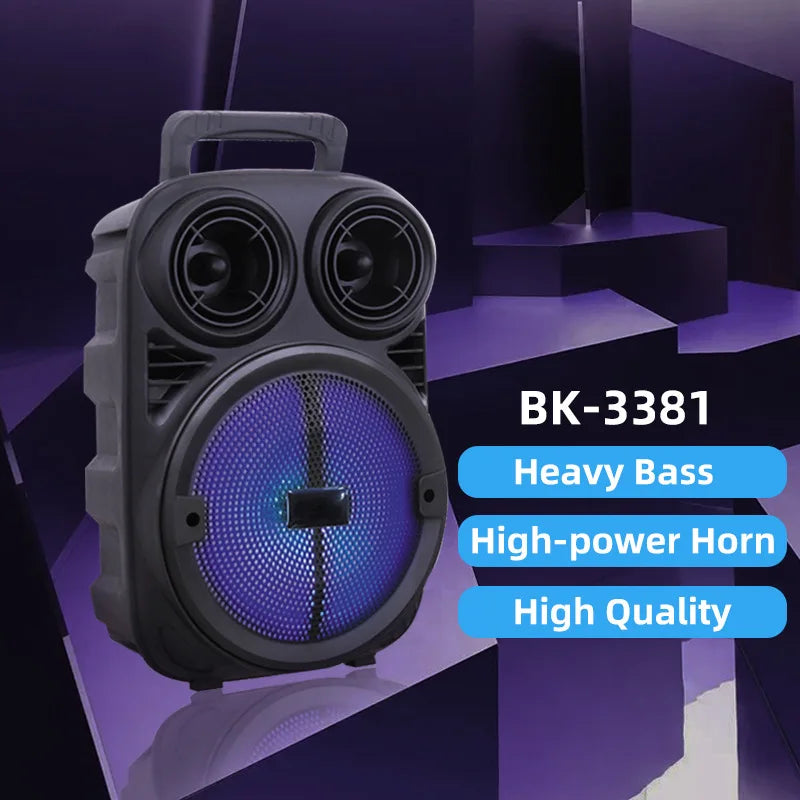 HiFi Quality Bluetooth Speaker - Portable Music Center with Stereo Subwoofer, Karaoke, RGB Lights, and Boom Box