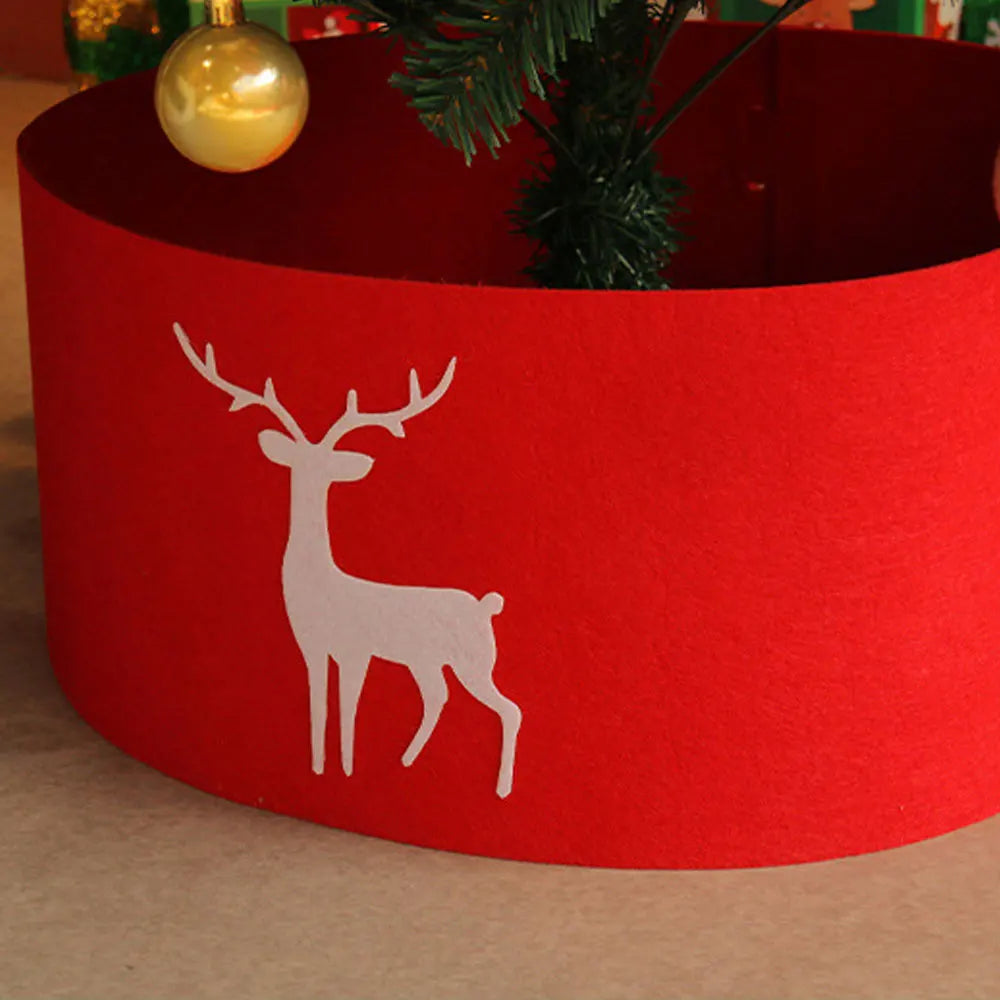 60/90/120CM Tree Skirt Christmas Tree Skir Xmas Tree Mat Christmas Tree Round Basket Elk Printed Christmas Tree Base Cover New