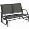 Outdoor Glider Bench, 2 Seater Garden Patio Glider Chair with Sling Fabric Seat, Steel Frame, Black