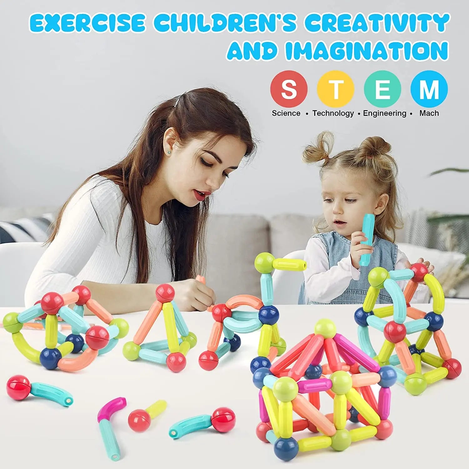 Magnetic Sticks Building Blocks Toys For Kids Montessori Educational Preschool Toddler Toy Magnet Construction Set Gift 