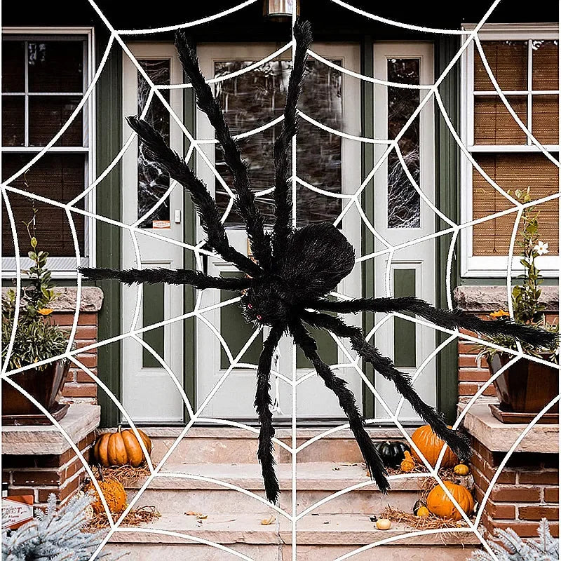 30cm/50cm/75cm/90cm/125cm/150cm/200cm Halloween Giant Black Plush Spider Decoration Haunted House Prop Indoor Outdoor Decor