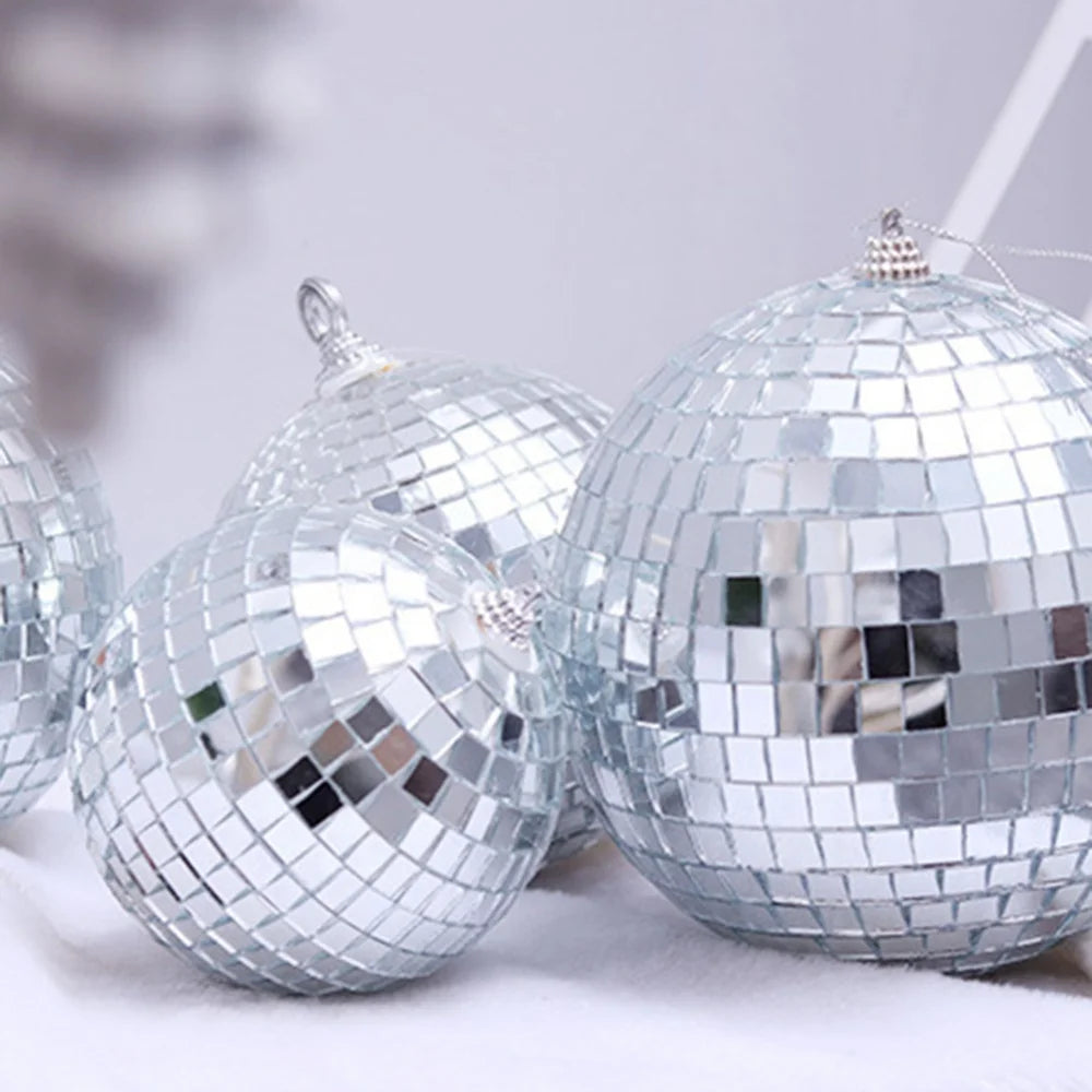 Mirror Disco Ball Ornaments, Christmas Hanging Balls, Xmas Party, Wedding, Home Tree Decoration, 2 cm, 3 cm, 4cm, 12Pcs