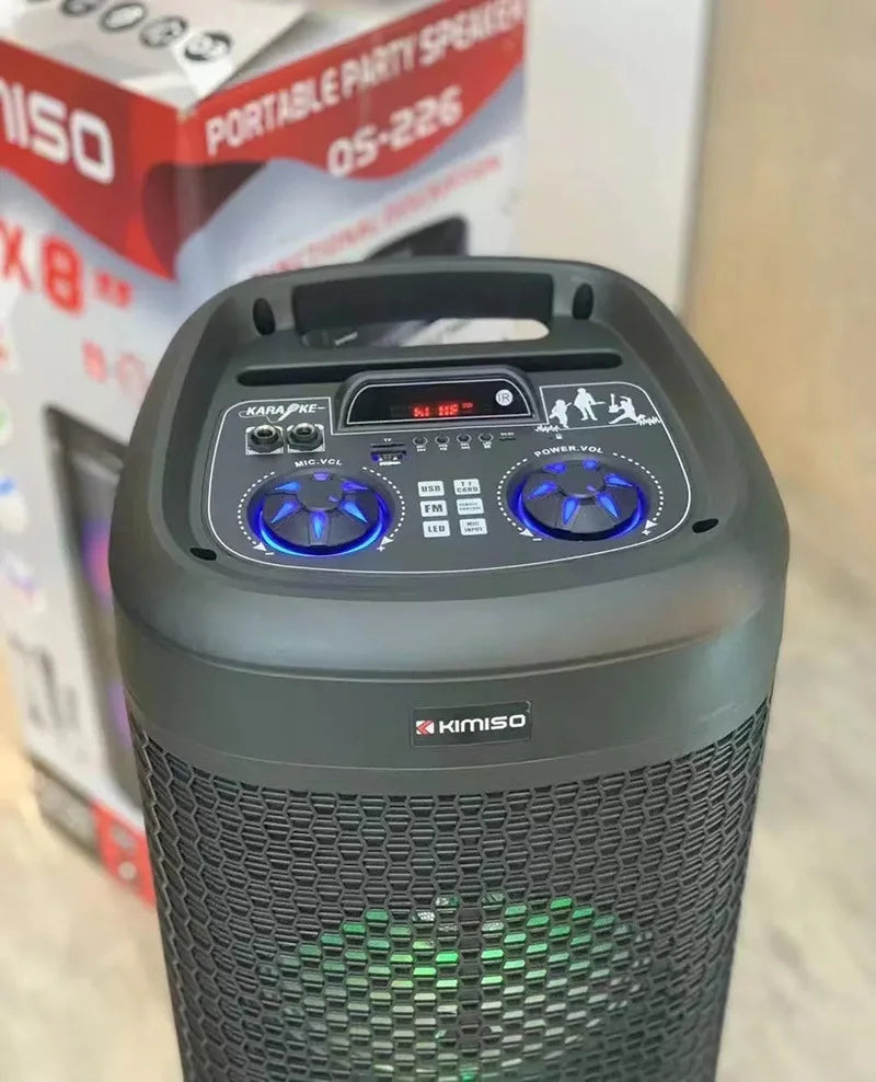 3000W Peak High Power Portable Wireless Bluetooth Speakers – Heavy Bass, Outdoor, with Mic and LED Cool Light 