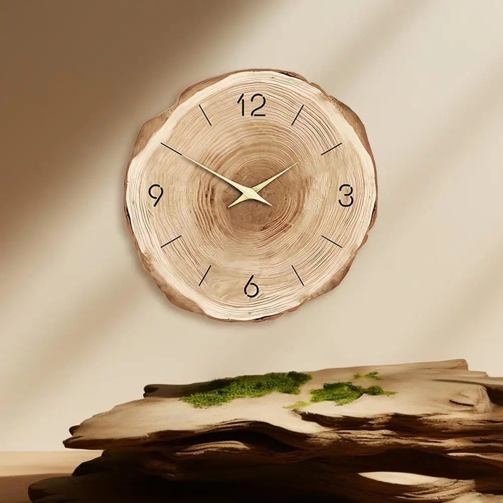 30cm Fashion Annual Wooden Wall Clock Silence Rotate For Bedroom Living Room Cafe Simple Elegant Originality Wall Clock 