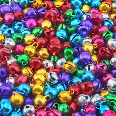 50-300PCS DIY Handmade Crafts Xmas New Year Ornament Gift Mix Colors Loose Beads Small Jingle Bells Christmas Decoration Gift 