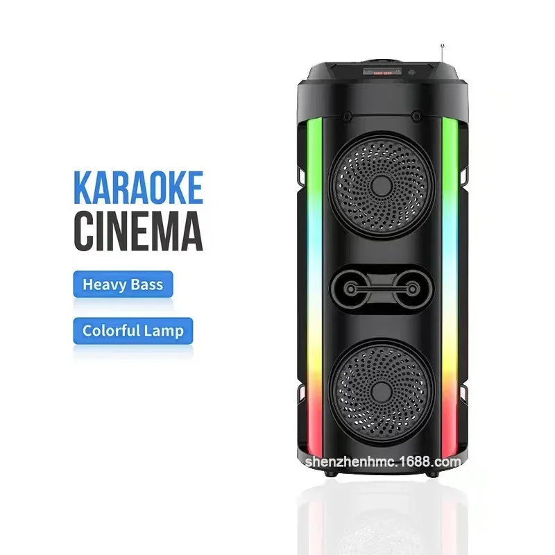 Portable Wireless Bluetooth Speaker - Home Karaoke Speaker with 3D Surround Sound, Subwoofer, Outdoor Solar Charging