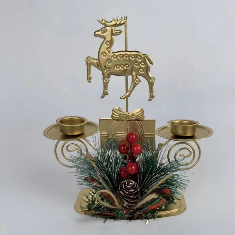 Christmas Golden Iron Candle Holder Window Table Decoration Christmas Holiday Decoration Christmas Decorations Iron Candlestick