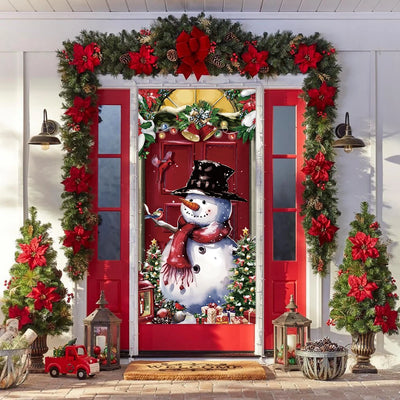 Christmas Hanging Flag Porch Door Banner Christmas Decorations For Home 2024 Ornaments Xmas Gifts Navidad New Year Decor 2025 