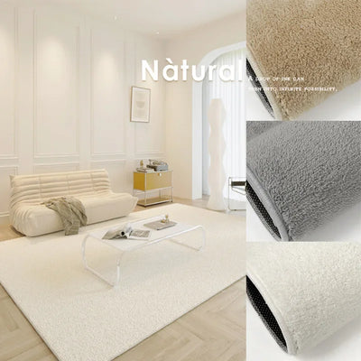 Japanese Minimalist Solid Color Plush Rugs Living Room Decoration Large Area Carpet Bedroom Thickened Soft Carpets Lounge Rug 