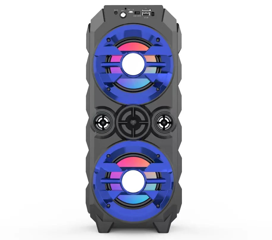 Outdoor Dual 4-Inch Boombox Bluetooth Speaker - Portable 360° Stereo Wireless Subwoofer for Square Dance & K Song