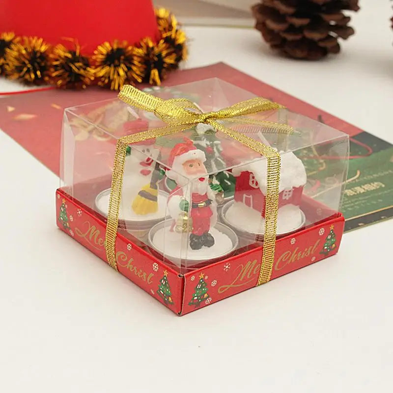 4PCS Christmas Candles Santa Claus Snowmen Tin Cans Scented Candle Christmas Decorations For Home Navidad New Year Gifts