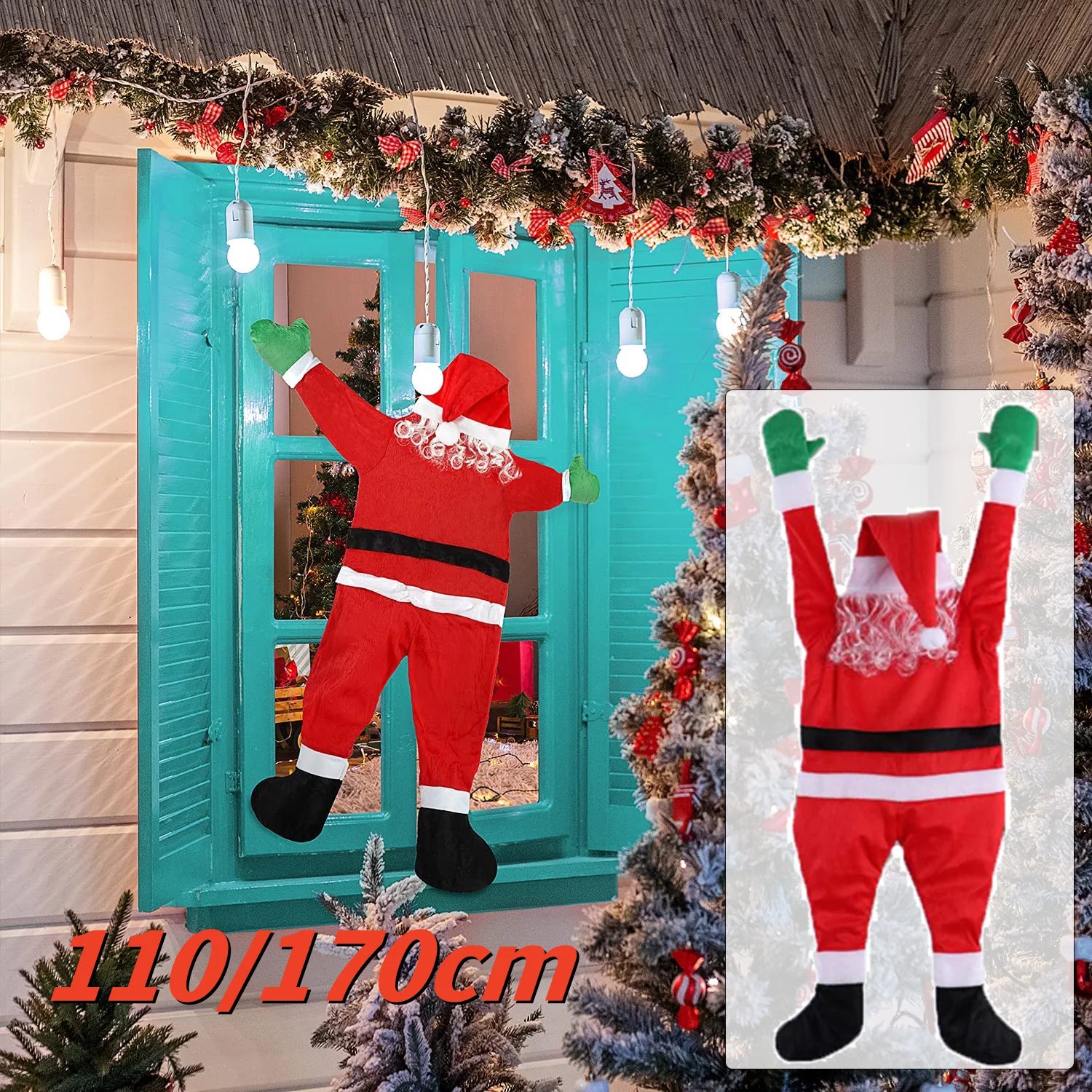 Santa Claus Decoration Santa Climbing Window Door Christmas Props New Year Hanger Decoration Christmas Toys