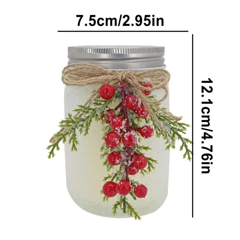 Scented Jar Candle Christmas Jar Candles Environmentally Friendly Soy Bean Fragrance Candle Decor Chic Frost Decorated Bottle 