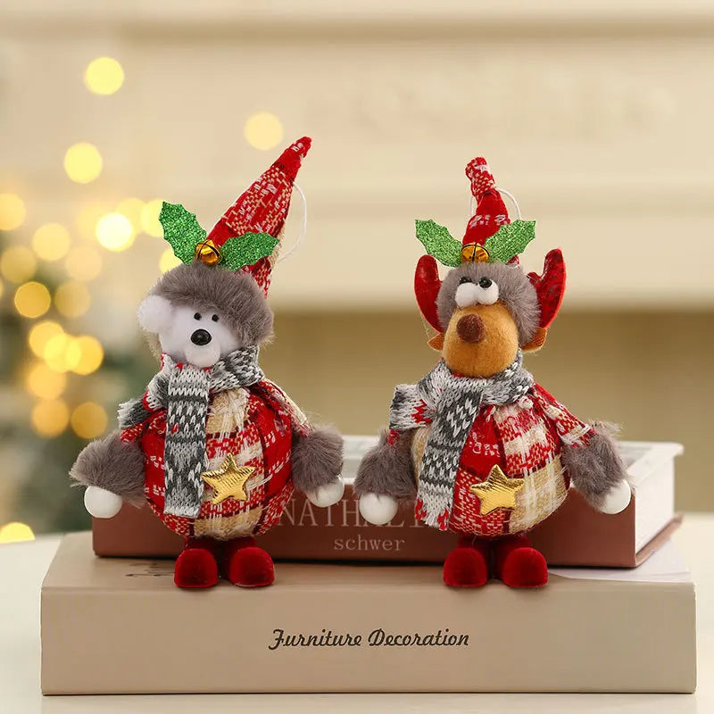 Christmas Dolls Santa Claus Snowman Deer Toys Xmas Figurines Home Decoration Christmas Gift Kids Ornament Happy New Year 2023 