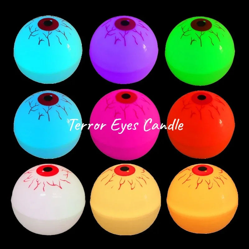 3pcs Creative Halloween Decoration Eye LED Candle Luminous Ornaments for Party Garden Featival Christmas Tree Atmosphere Pendant