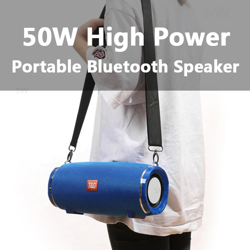 TG187 50W High Power Portable Bluetooth Speaker – Waterproof Column Subwoofer for PC, Computer, and Music Center