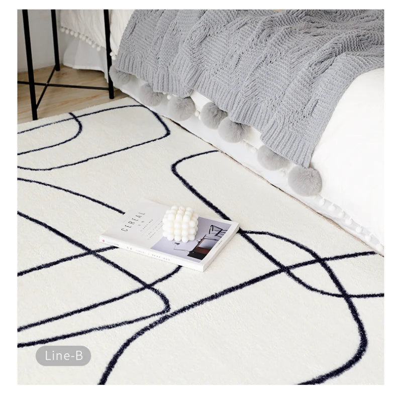 Modern Minimalist Rugs for Bedroom Light Luxury Large Area Carpet Lounge Rug Living Room Decoration Plush Carpets Non-slip Mat 