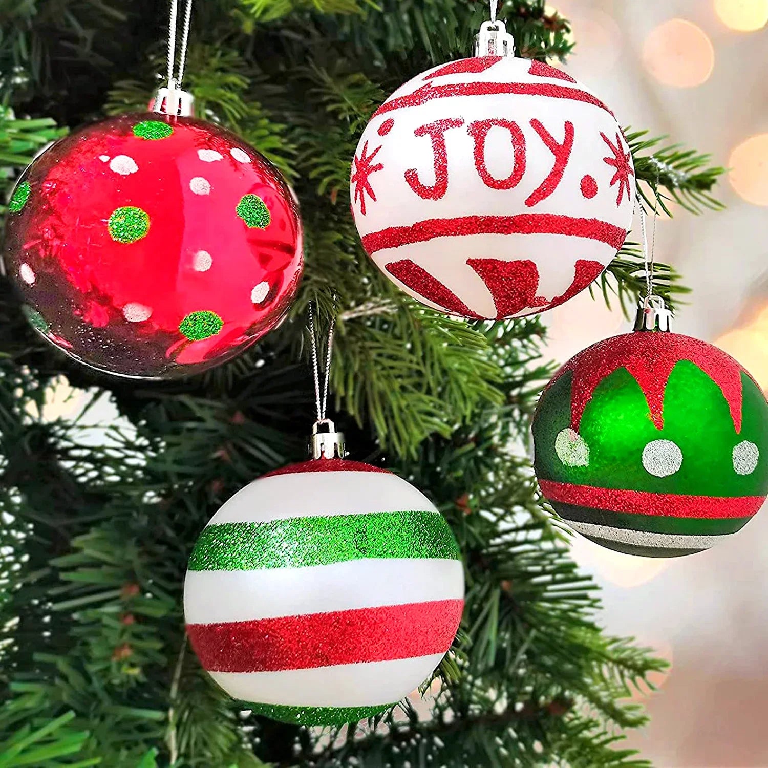 6Pcs/box Christmas Balls Ornaments Xmas Tree Hanging Pendants Home Christmas Party Decoration 2024 Navidad Natal New Year Gifts