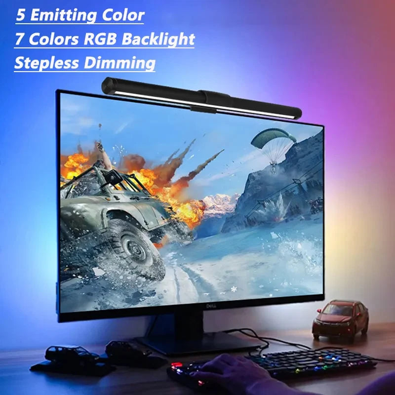 LED Monitor Light Bar - Stepless Dimmable Desk Lamp, Computer Screen Hanging Light, LED Table Lamp for Laptop and Office