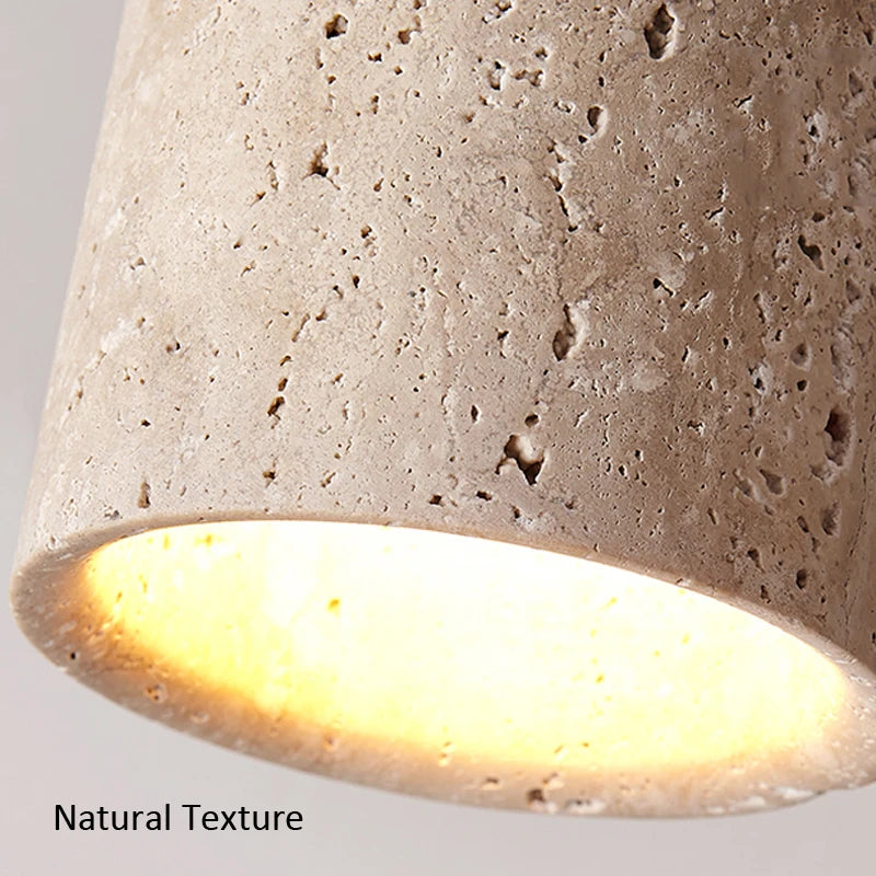 Wabi Sabi Decor Ceiling Lamp – Yellow Travertine Downlight for Foyer, Balcony, Corridor, E27, Hotel, Home Stay, Restaurant 