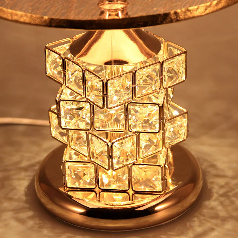 Modern Crystal Table Lamp - European Style Luxury Golden Lamp, Ideal Wedding Gift, Sweet Bedroom Decor