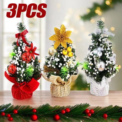 3PCS Christmas tree Mini Christmas tree Desktop decorations window decorations Christmas children's gifts Christmas decorations 